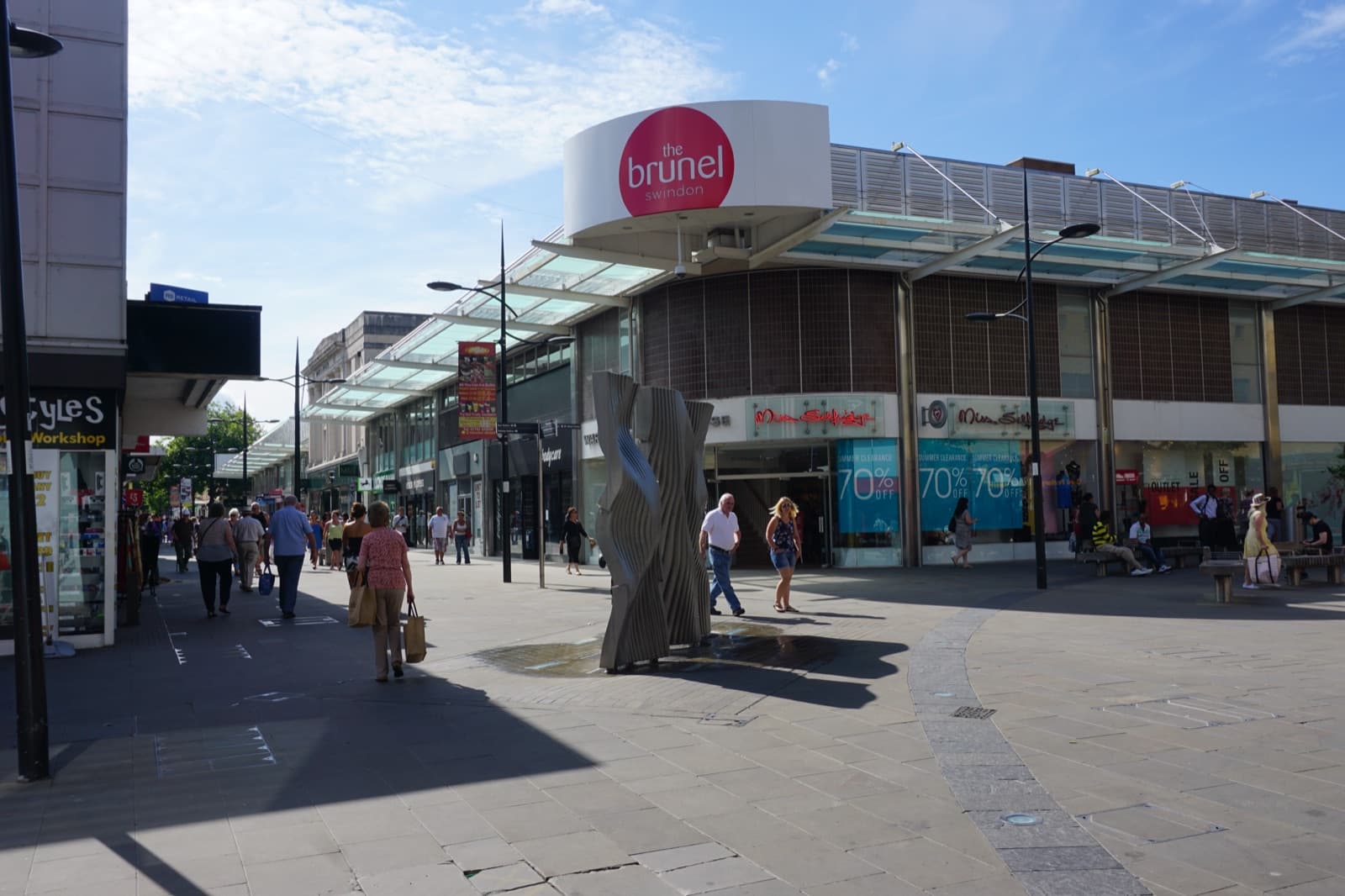 The Brunel Centre shopping centre entrance in Swindon town centre
