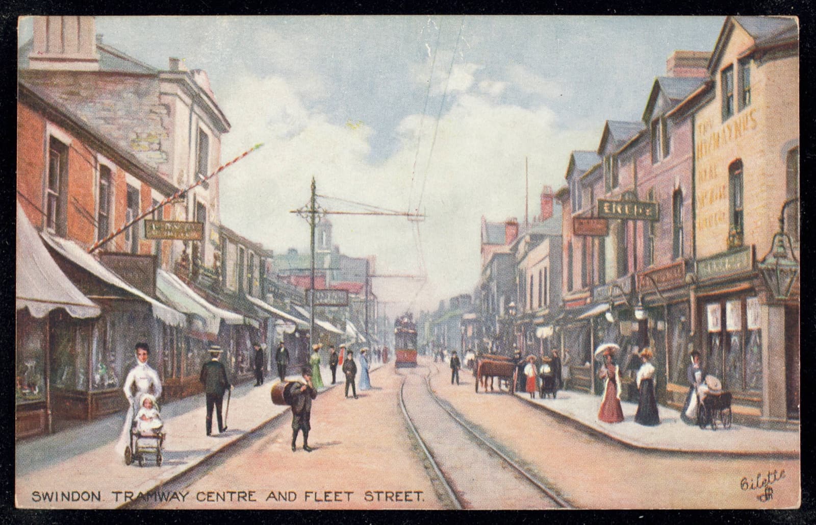 Historic view of Fleet Street and the tram centre, Swindon
